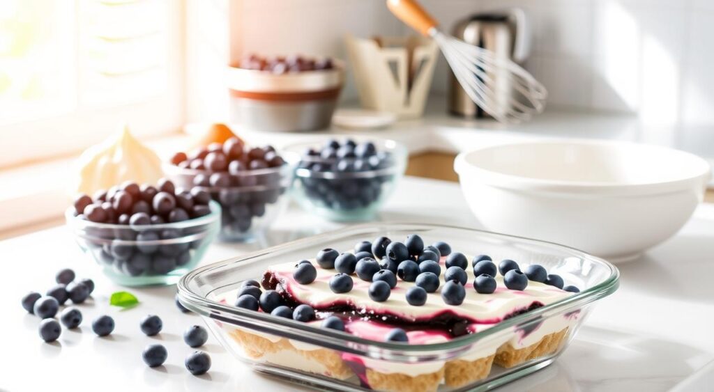 Blueberry Yum Yum Dessert Preparation Blueberry Yum Yum Dessert Preparation