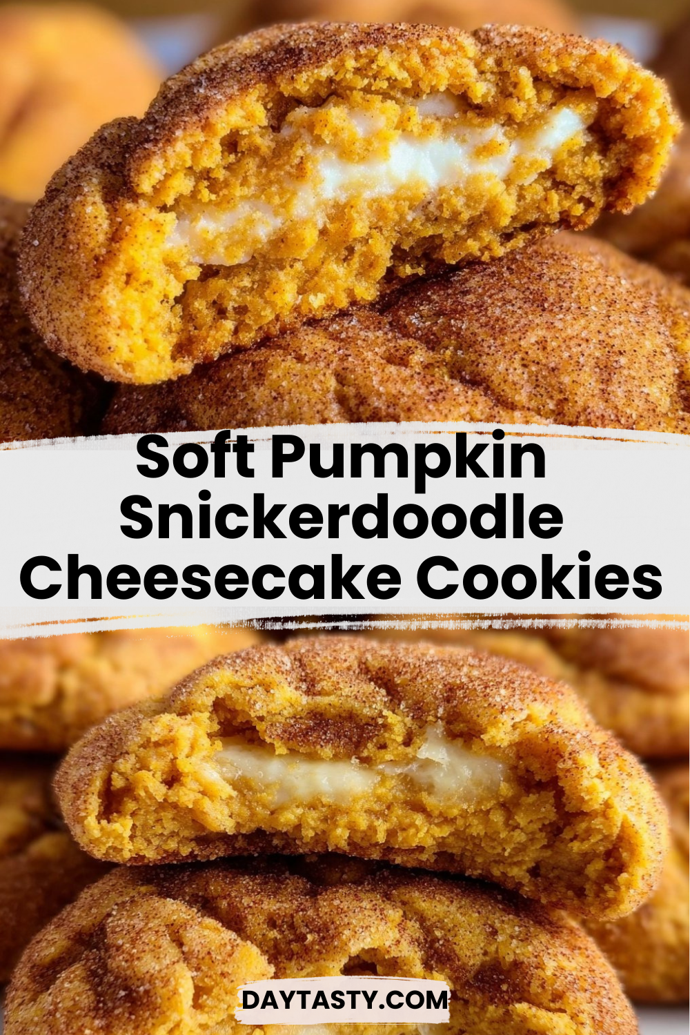 Soft Pumpkin Snickerdoodle Cheesecake Cookies