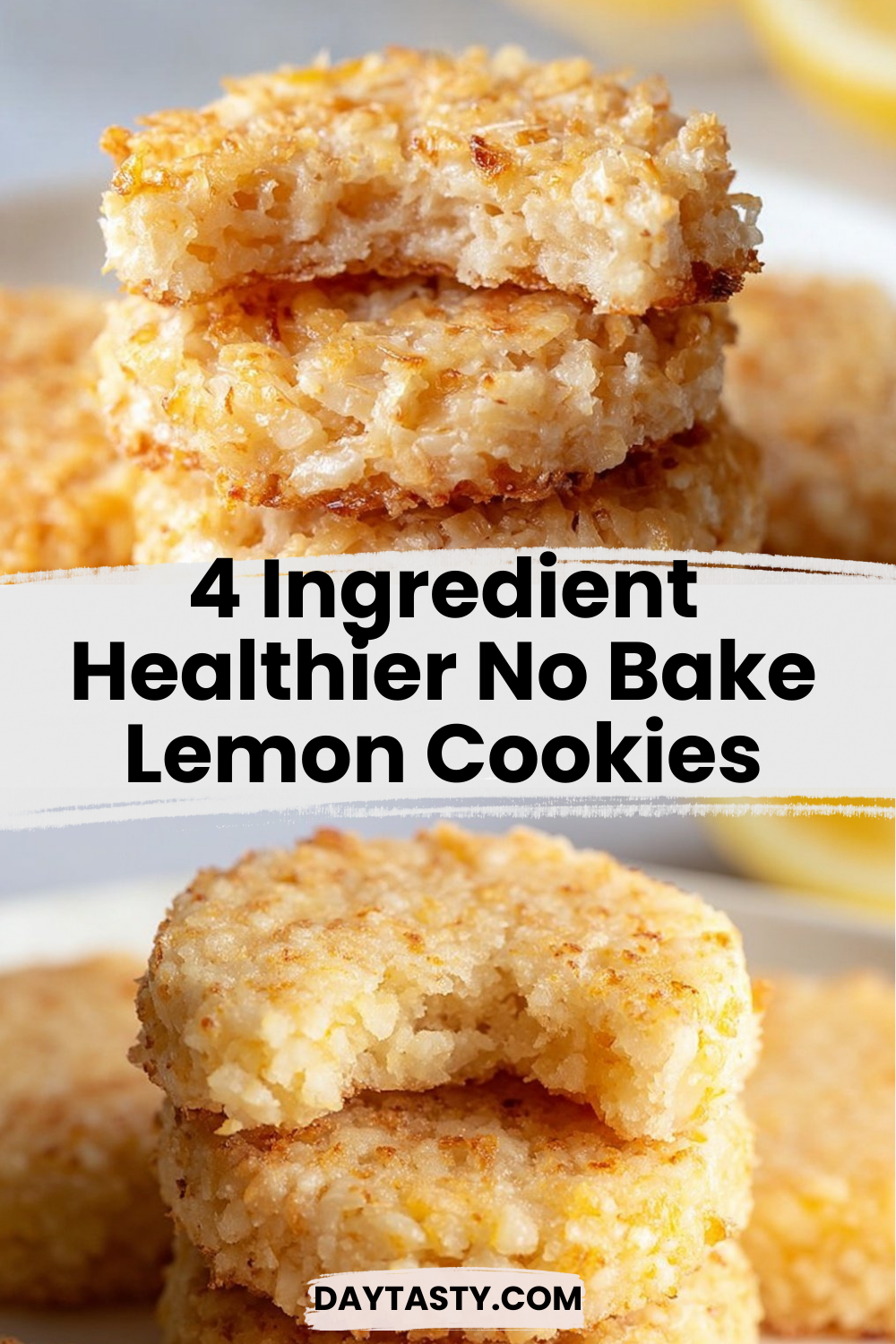 4 Ingredient Healthier No Bake Lemon Cookies