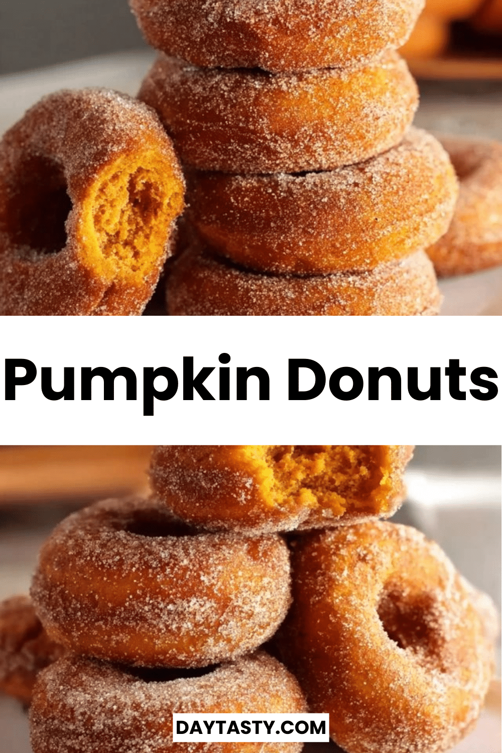 Delicious homemade pumpkin donuts topped with glaze and spices