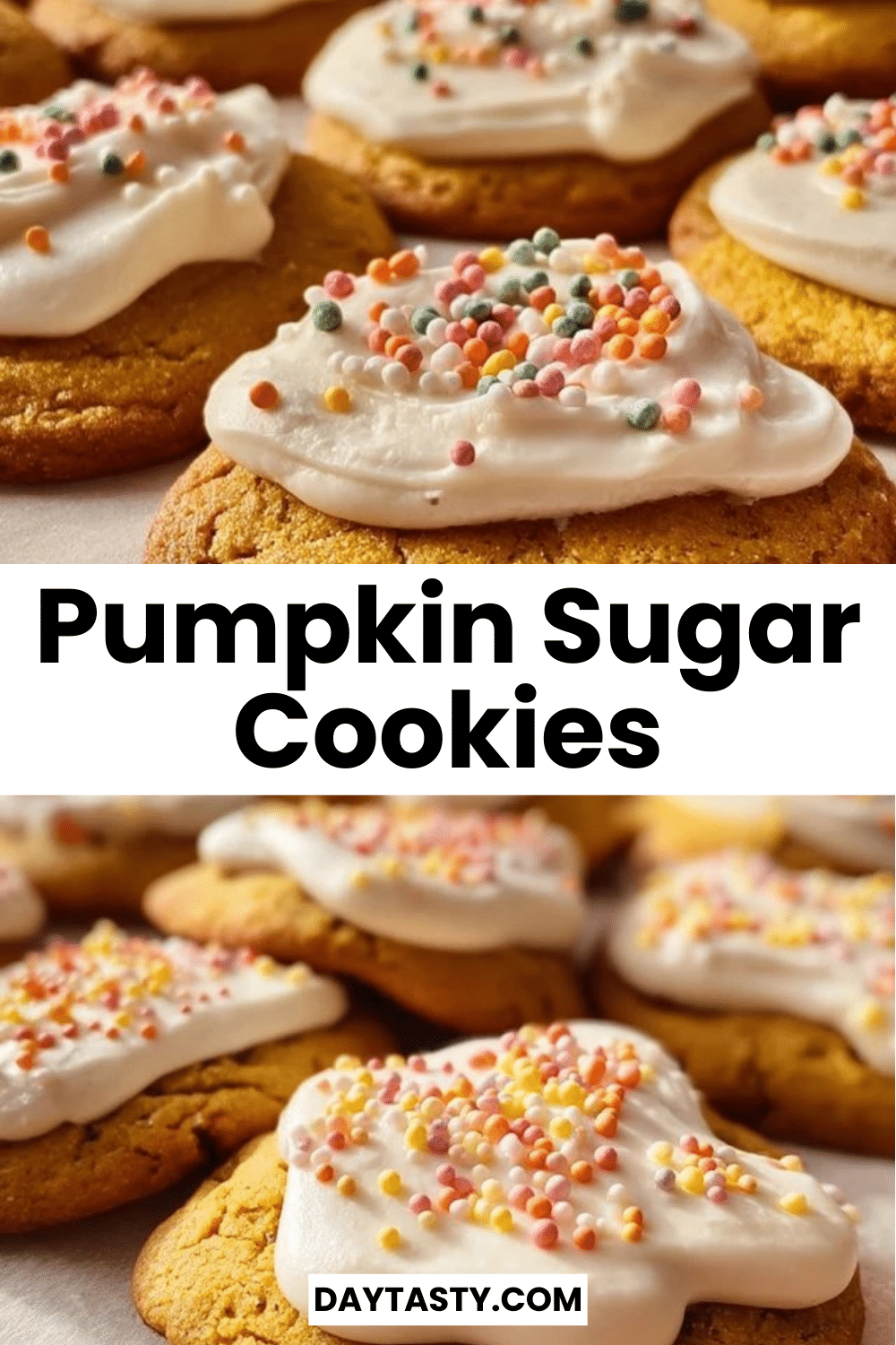 Freshly baked pumpkin sugar cookies decorated for fall festivities