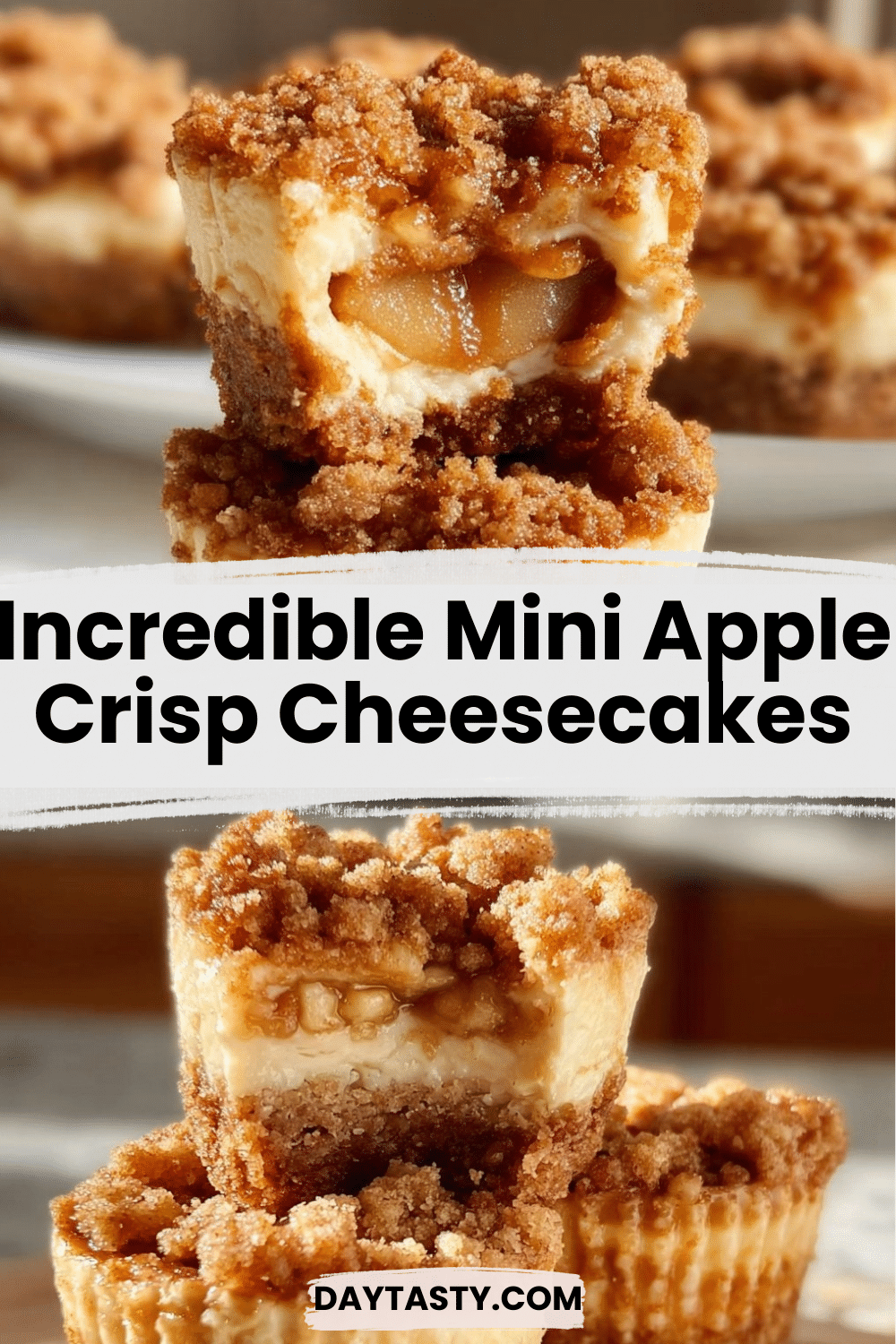 Incredible Mini Apple Crisp Cheesecakes

