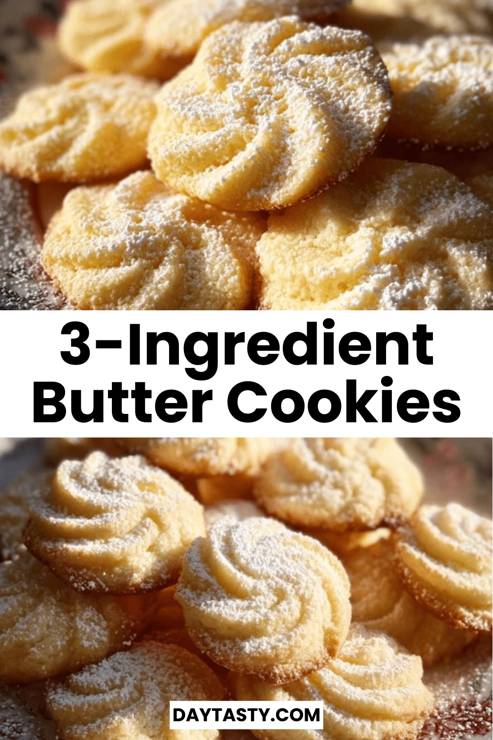 Delicious 3-ingredient butter cookies on a baking tray
