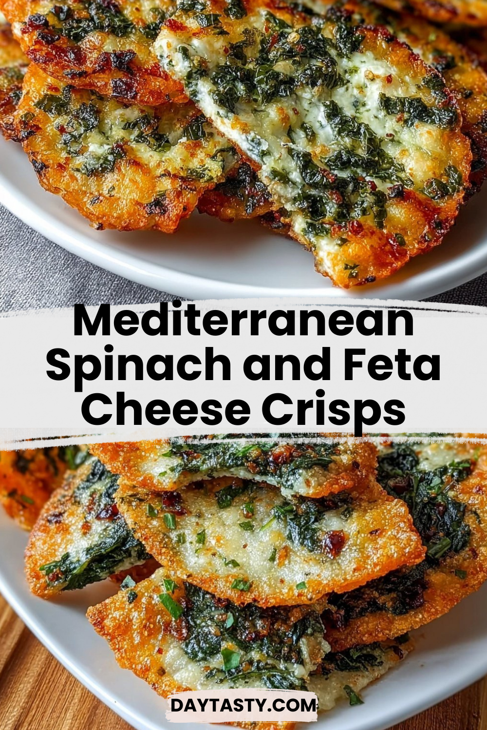 Mediterranean Spinach and Feta Cheese Crisps

