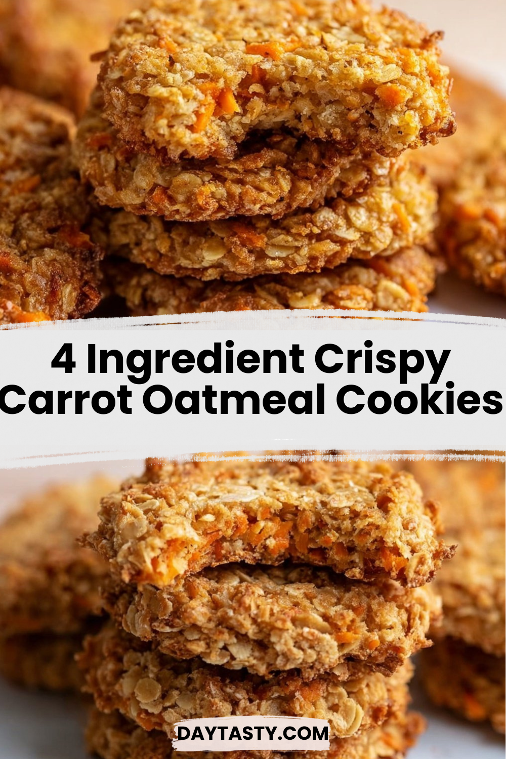 4 Ingredient Crispy Carrot Oatmeal Cookies

