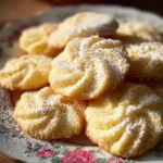 Delicious 3-ingredient butter cookies on a baking tray