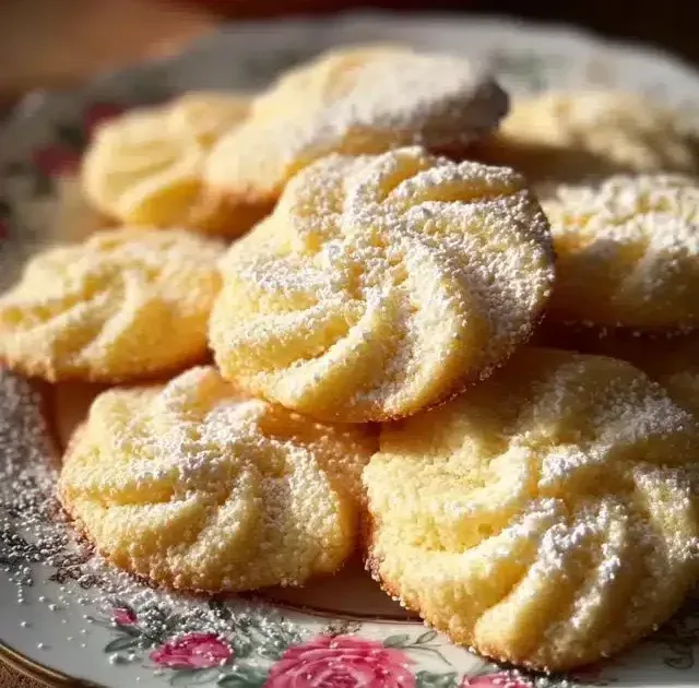 Delicious 3-ingredient butter cookies on a baking tray