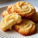 Freshly baked 3-ingredient butter cookies on a cooling rack