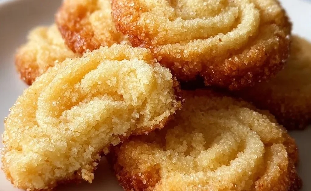 Freshly baked 3-ingredient butter cookies on a cooling rack