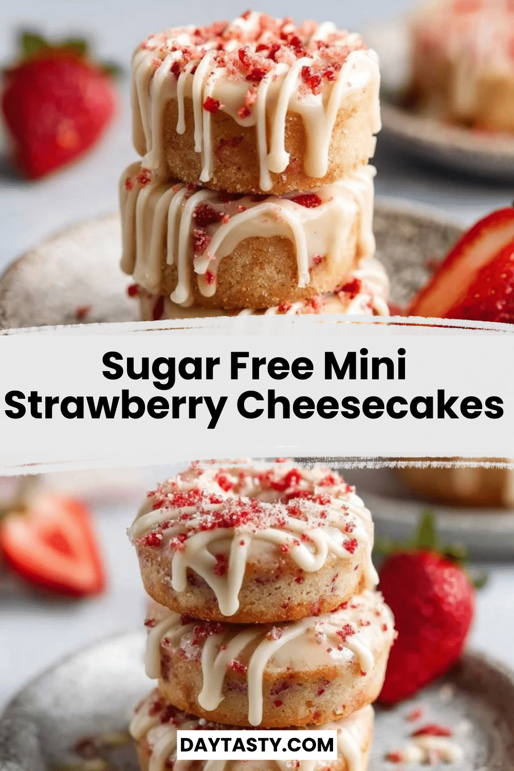 Sugar Free Mini Strawberry Cheesecakes