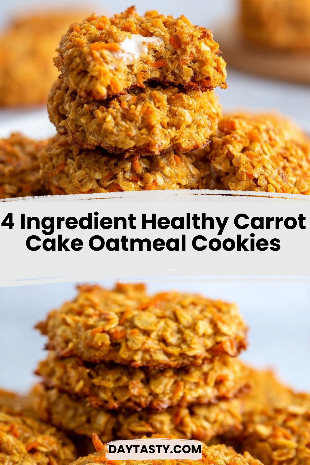 4 Ingredient Healthy Carrot Cake Oatmeal Cookies

