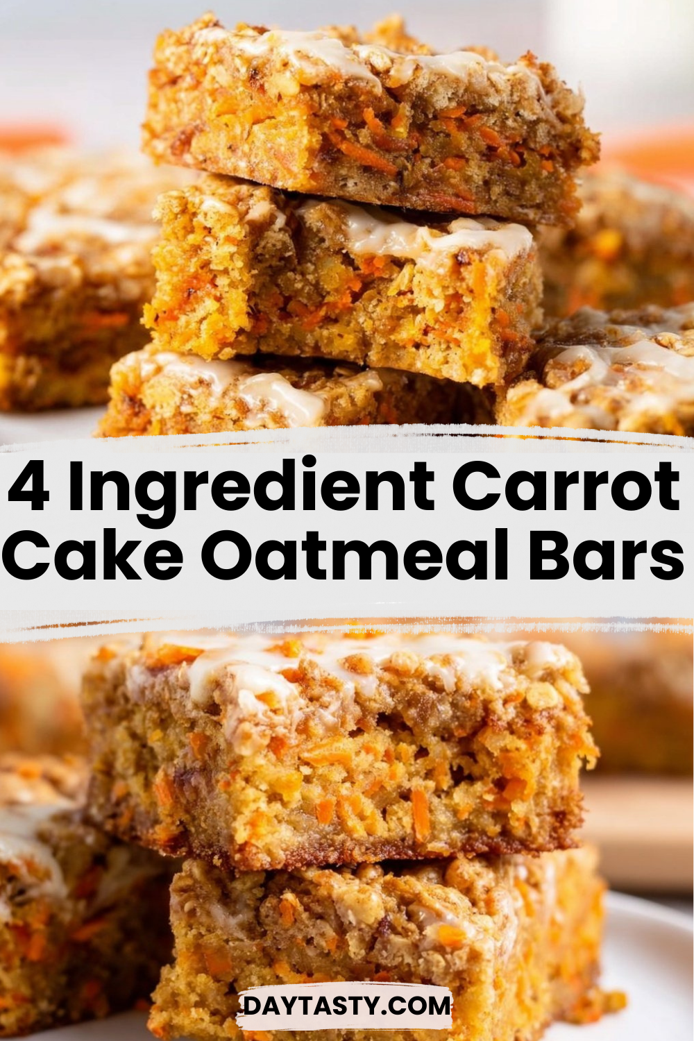 4 Ingredient Carrot Cake Oatmeal Bars

