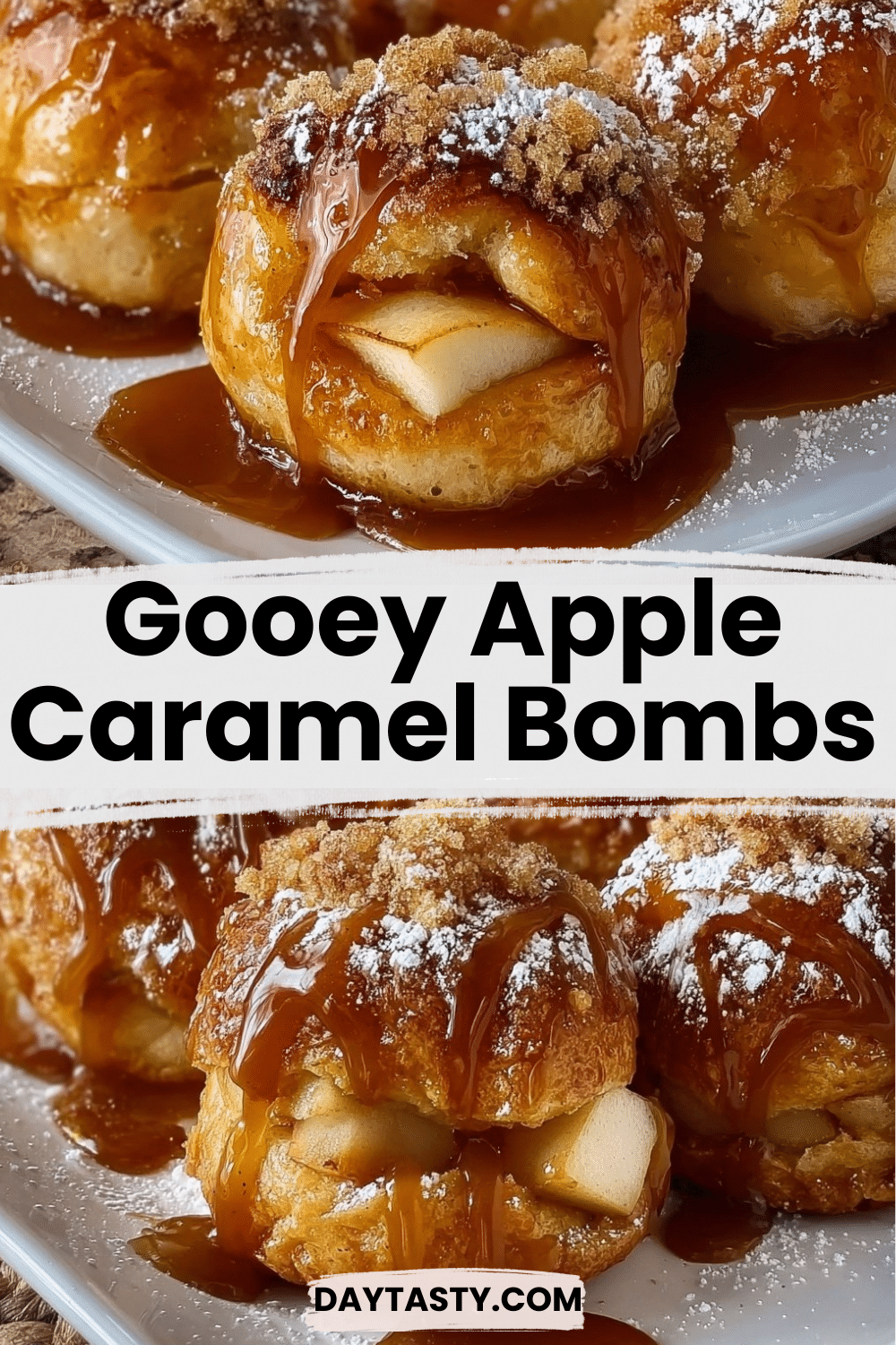 Gooey Apple Caramel Bombs

