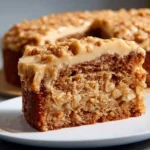 Delicious Apple Spice Cake topped with rich Brown Sugar Frosting