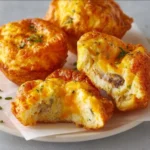 Delicious cheesy egg puffs served on a plate, golden and fluffy