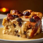 Delicious Classic New Orleans Bread Pudding served with sauce