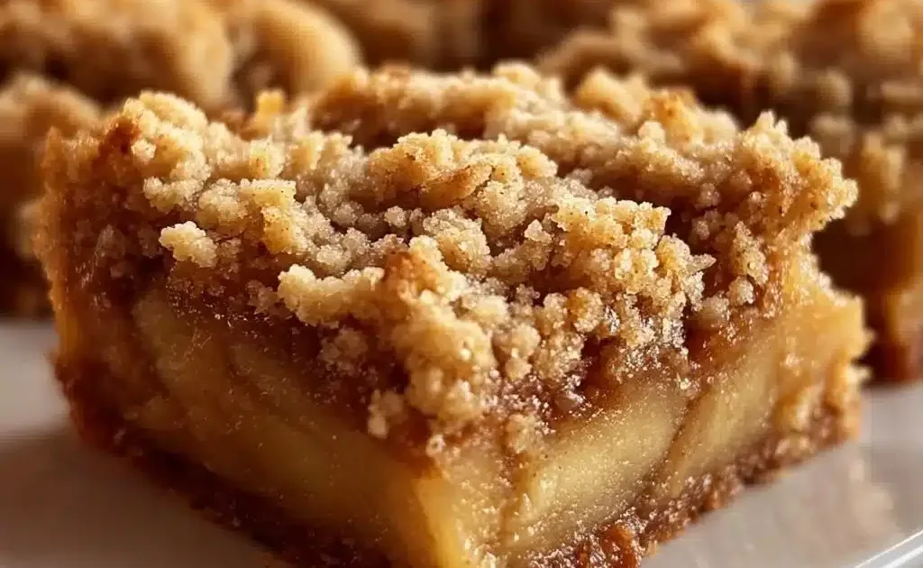 Delicious easy apple crisp bars made with sweet apples and a crumbly topping