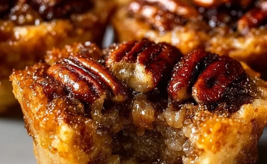 No-bake pecan pie cups served in elegant dessert dish