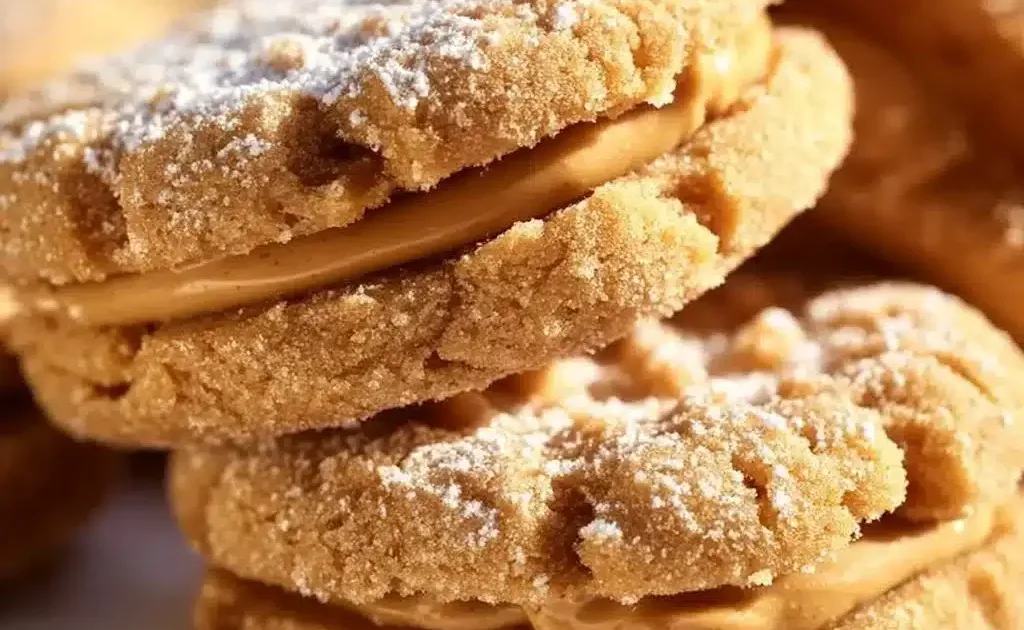 Homemade Nutter Butters with peanut butter filling and chocolate coating