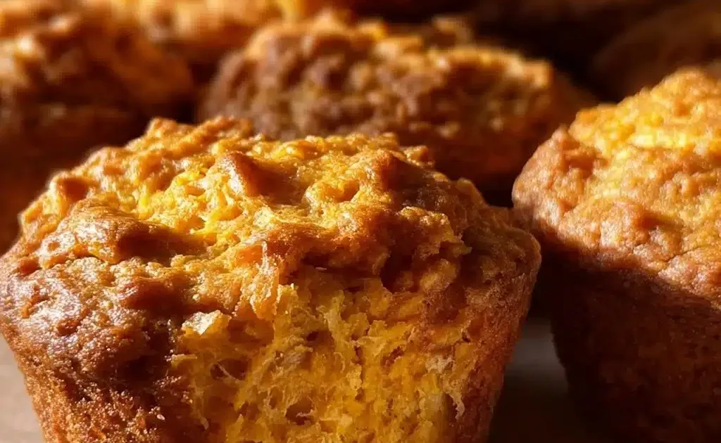 Pumpkin spice cottage cheese breakfast muffins fresh out of the oven