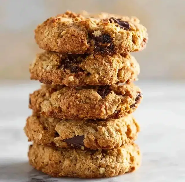 Sugar-free date ginger oatmeal cookies on a plate for a healthy snack
