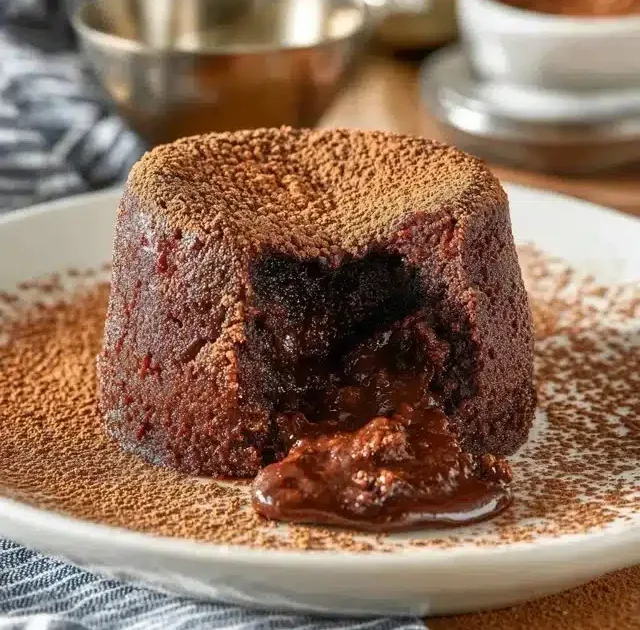 Delicious sugar-free molten lava cakes served in elegant ramekins.