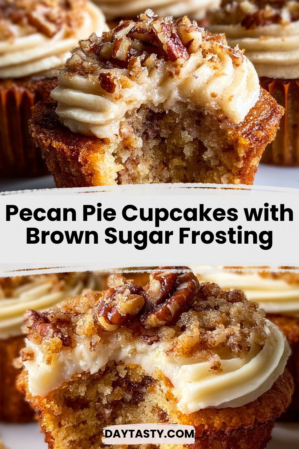 Pecan Pie Cupcakes with Brown Sugar Frosting

