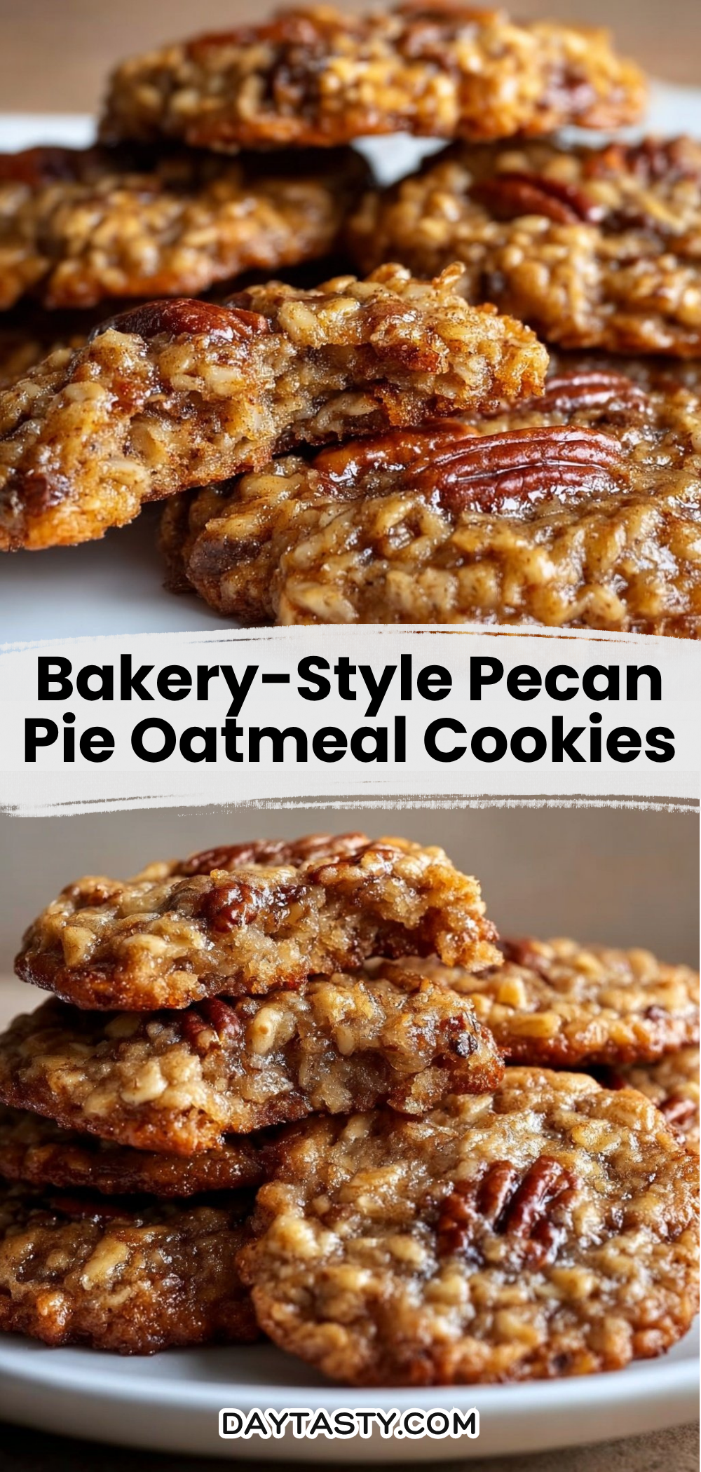 Bakery-Style Pecan Pie Oatmeal Cookies

