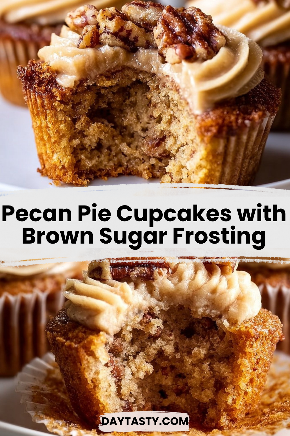 Pecan Pie Cupcakes with Brown Sugar Frosting

