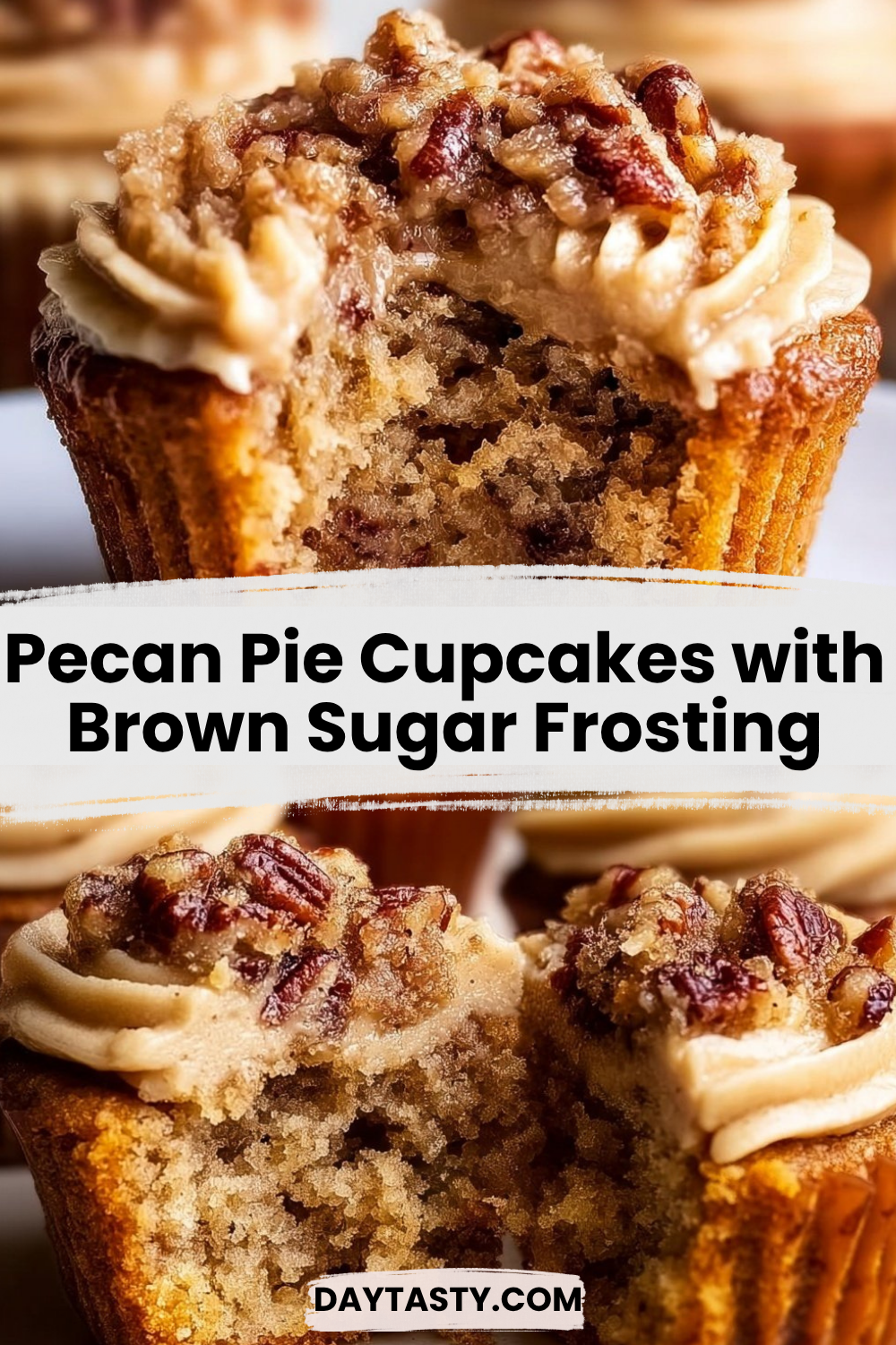 Pecan Pie Cupcakes with Brown Sugar Frosting

