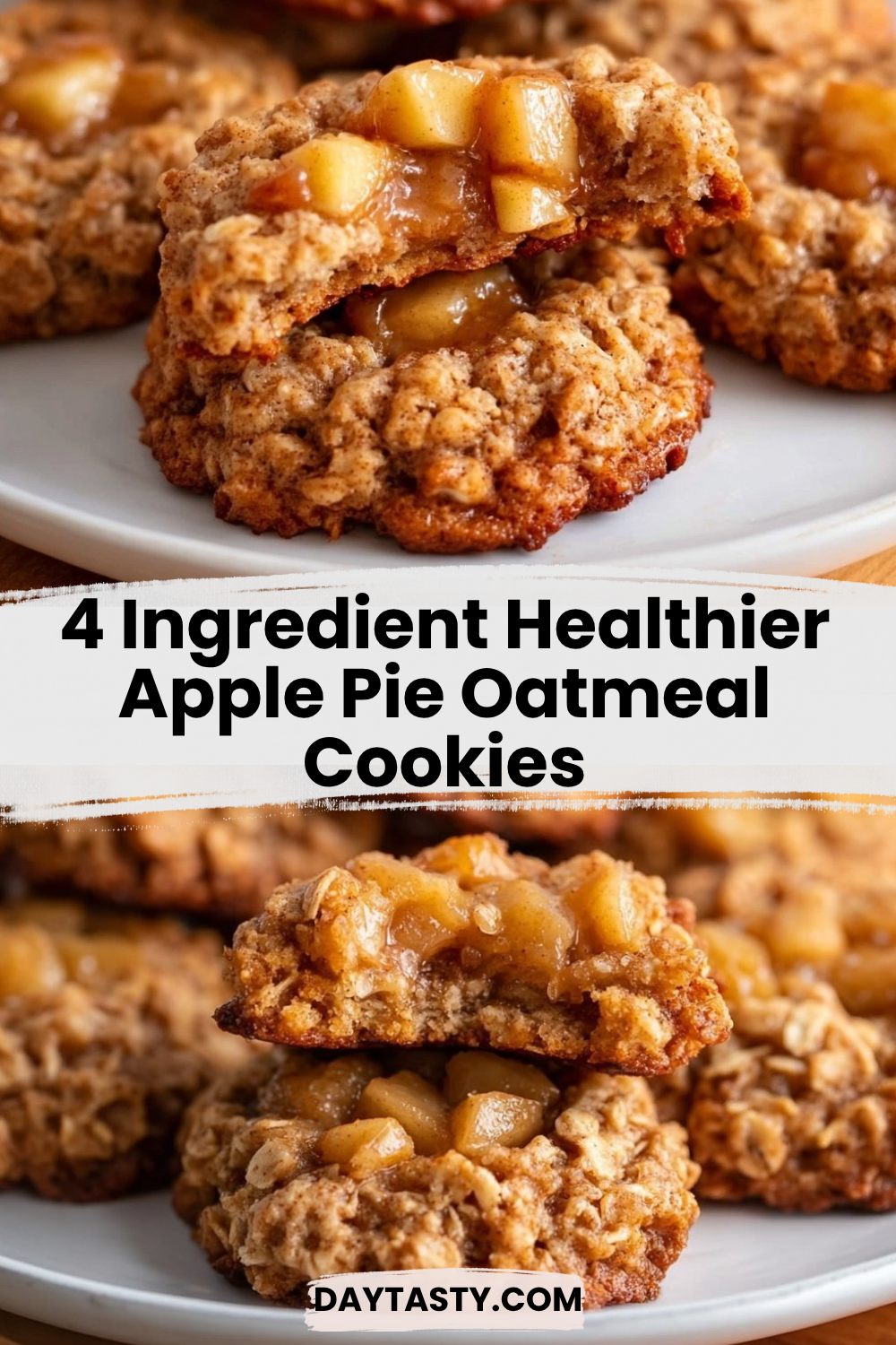 4 Ingredient Healthier Apple Pie Oatmeal Cookies

