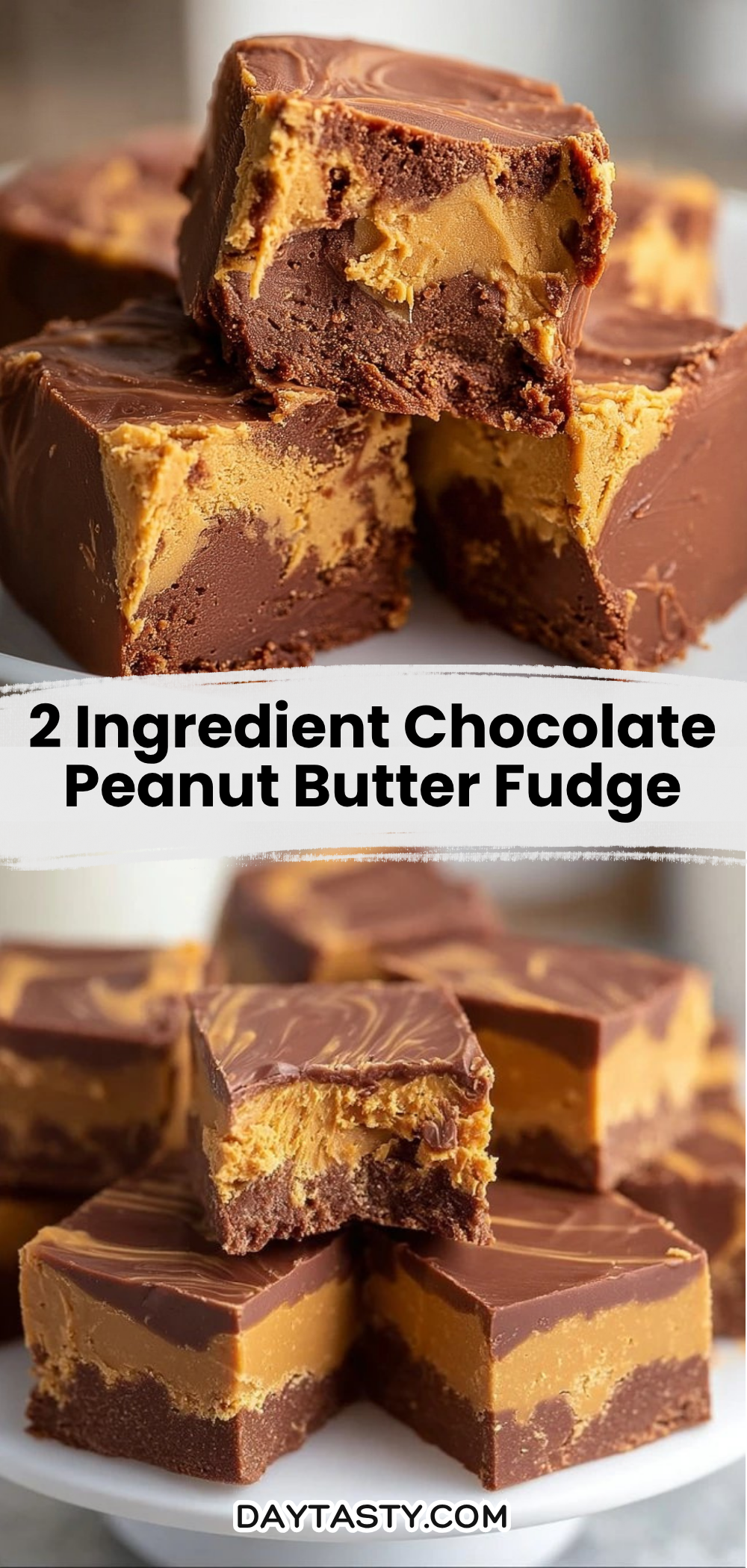 2 Ingredient Chocolate Peanut Butter Fudge

