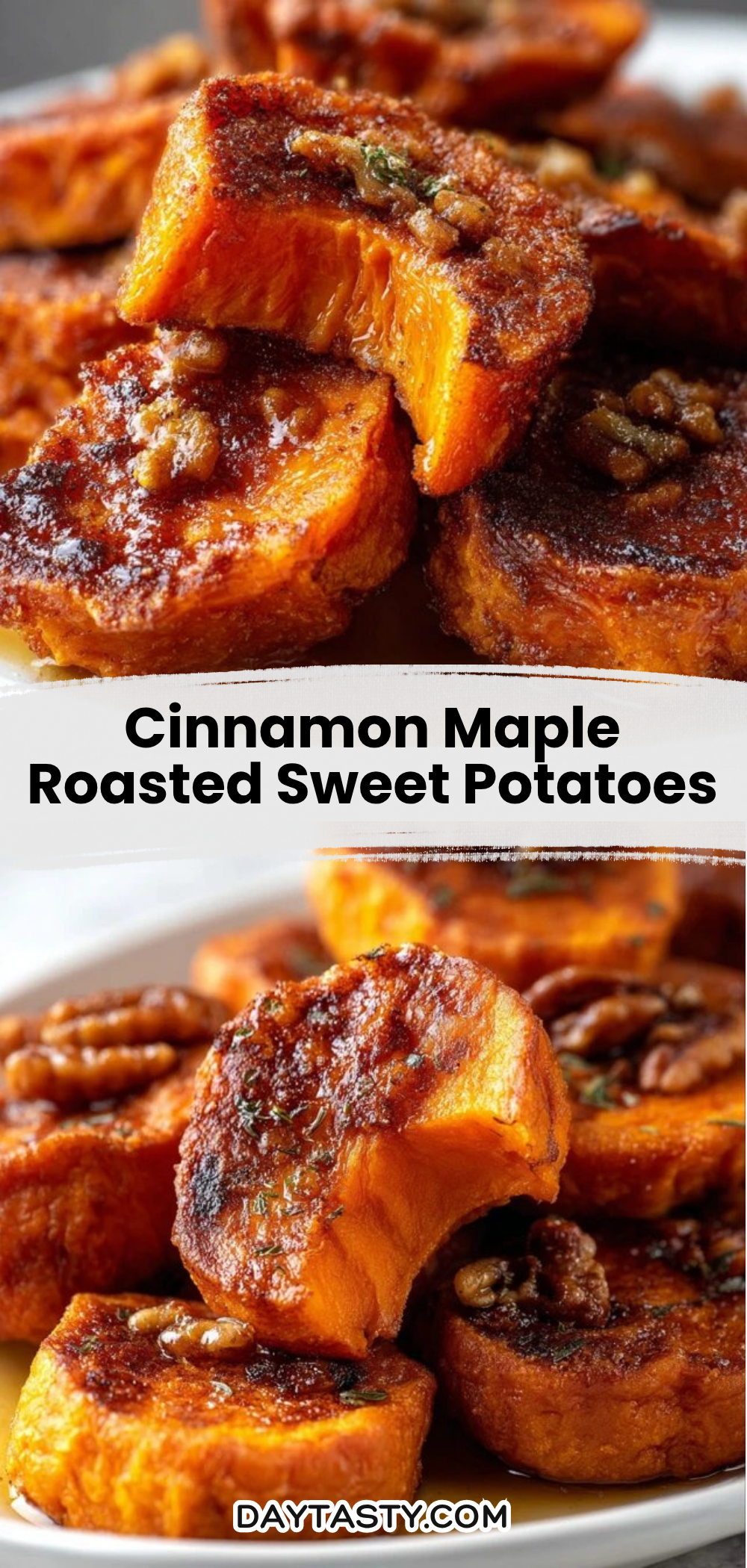 Cinnamon Maple Roasted Sweet Potatoes

