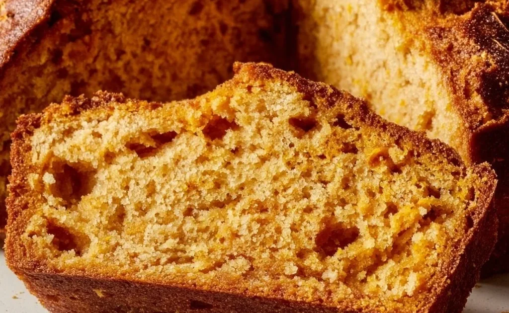 Delicious 3 Ingredient Pumpkin Bread freshly baked and ready to serve.