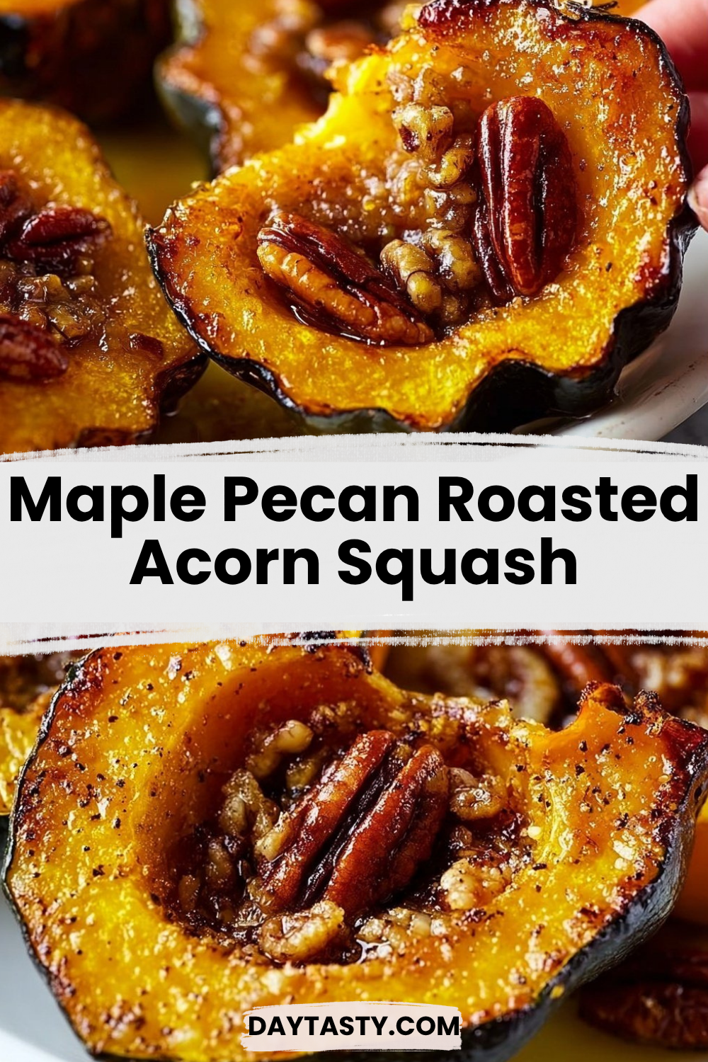 Maple Pecan Roasted Acorn Squash

