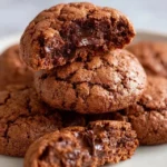Four ingredient chocolate cloud cookies on a plate