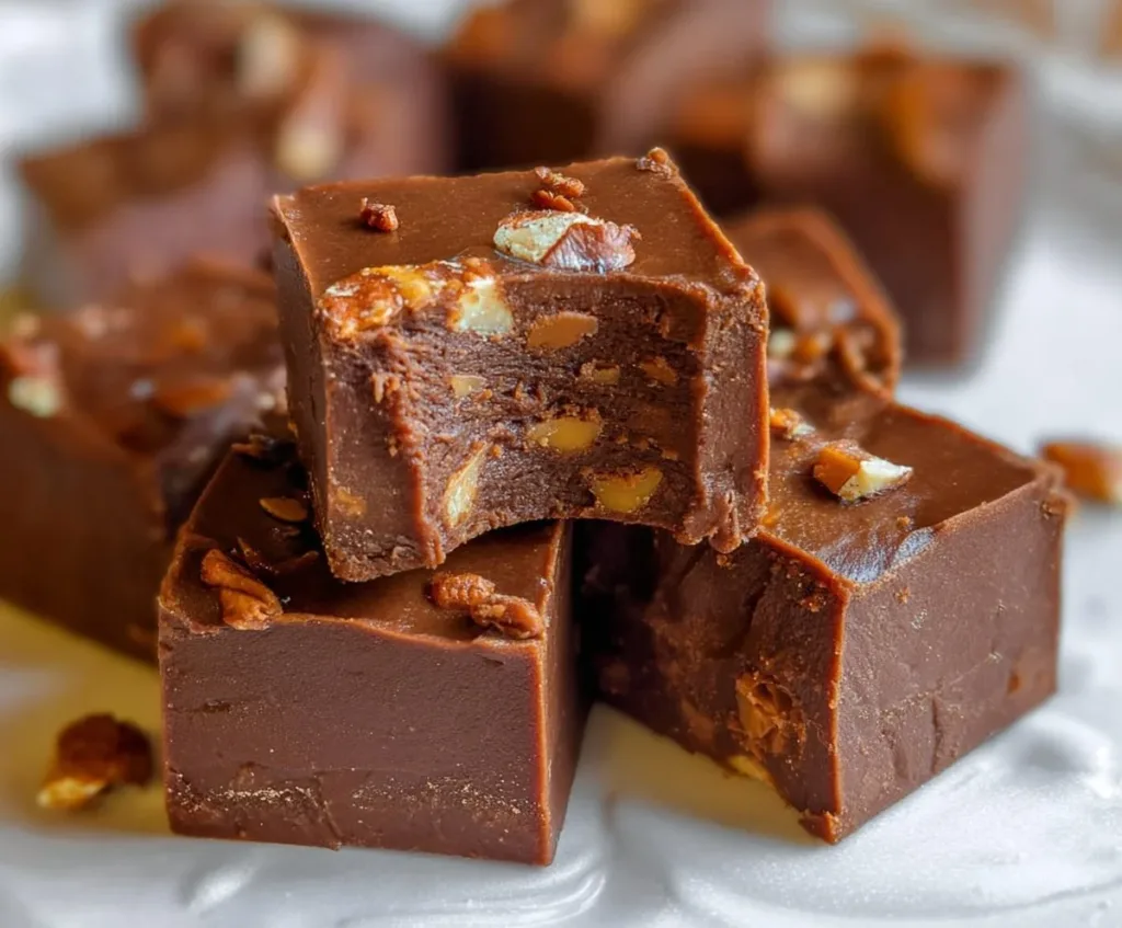 Delicious 5-minute chocolate fudge dessert in a decorative dish