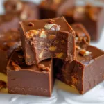 Delicious 5-minute chocolate fudge dessert in a decorative dish