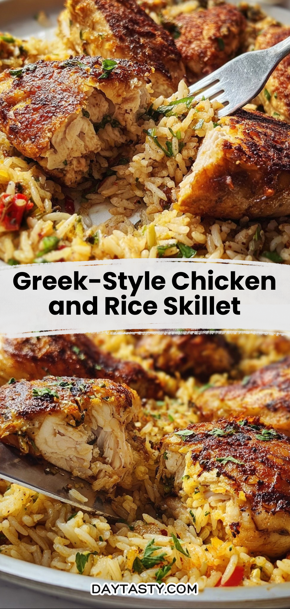 Greek-Style Chicken and Rice Skillet

