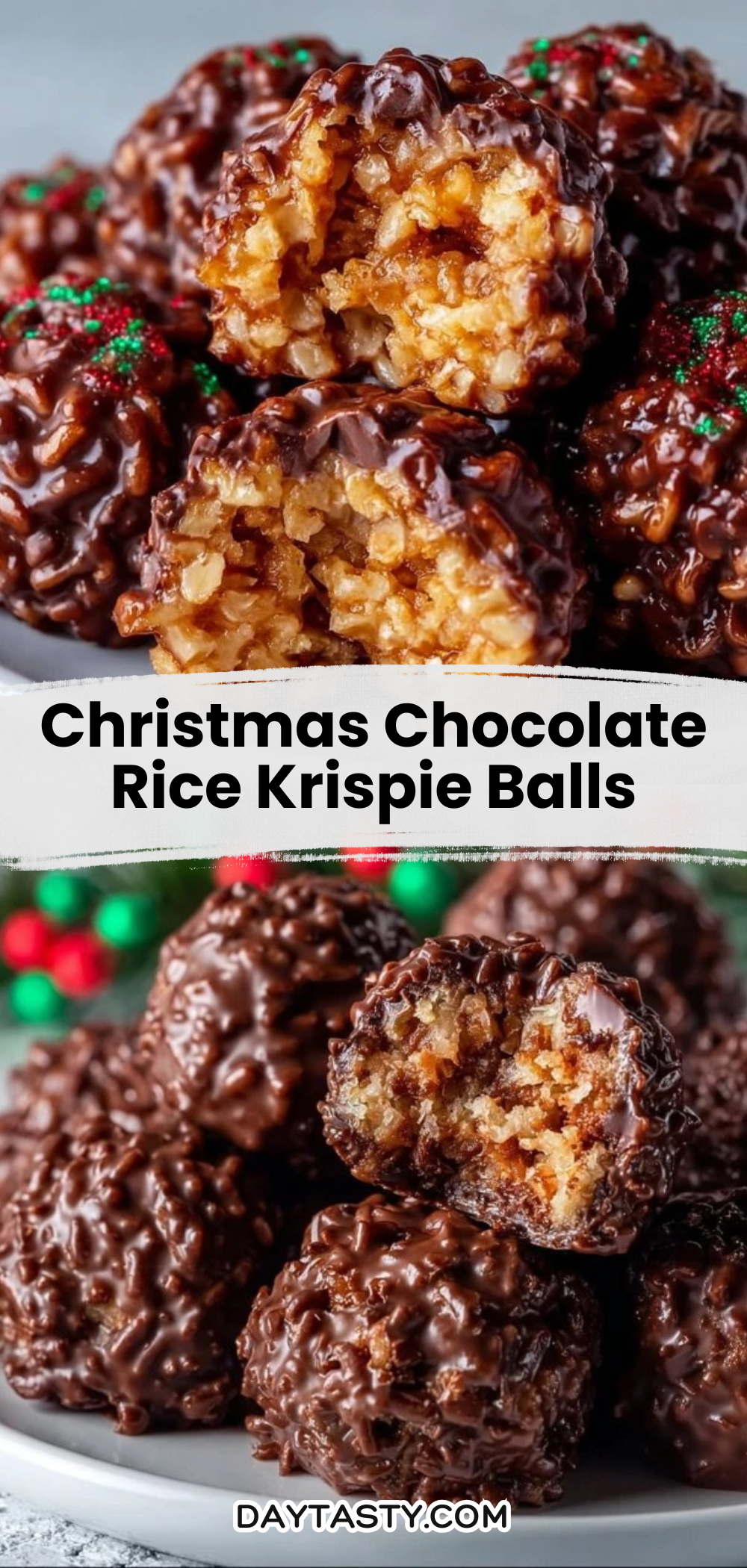 Christmas Chocolate Rice Krispie Balls

