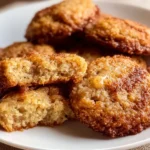 Freshly baked banana bread cookies on a cooling rack