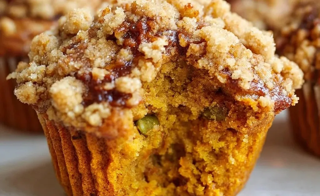 Delicious pumpkin muffins with an easy streusel topping, perfect for fall