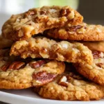 Freshly baked Butter Pecan Cookies on a cookie tray