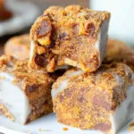 Delicious candied pecan fudge squares on a plate