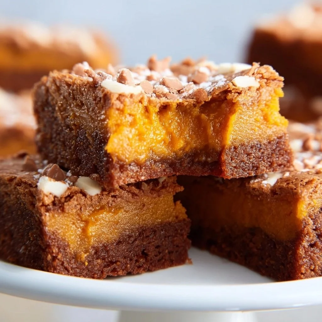 Delicious chewy sweet potato brownies topped with nuts and chocolate chips.