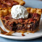 Delicious Chocolate Pecan Pie with Molasses Bourbon Whipped Cream