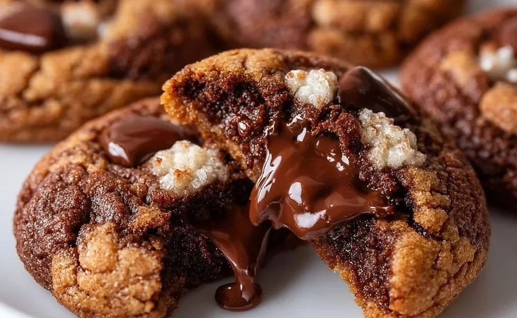 Chocolate Pie Cookies on a plate with a rich chocolate glaze and sprinkles