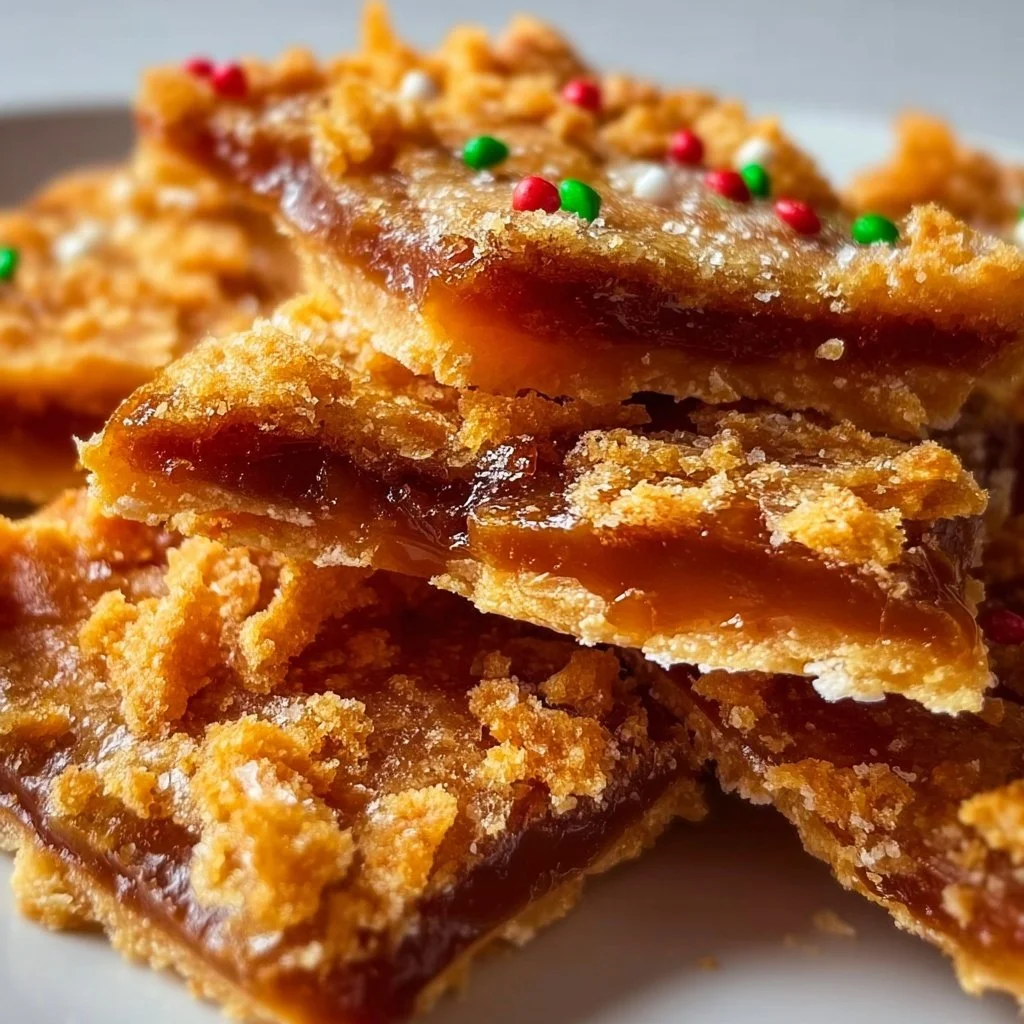 A delicious plate of homemade Christmas Crack with chocolate and nuts.