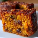 Traditional Christmas fruit cake decorated with dried fruits and nuts.