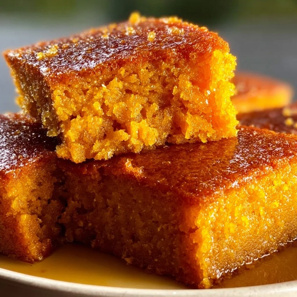 Delicious cinnamon honey butter sweet potato cornbread served warm